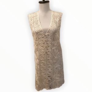 Kenar 100% Silk lace Crochet Vest Tunic